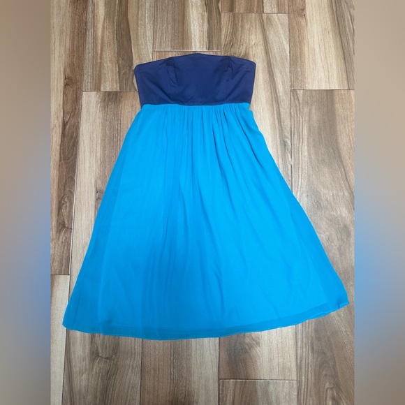 NWT French Connection Strapless Caribbean Blue Fast Hermionie Dress Size 8 - Picture 2 of 11